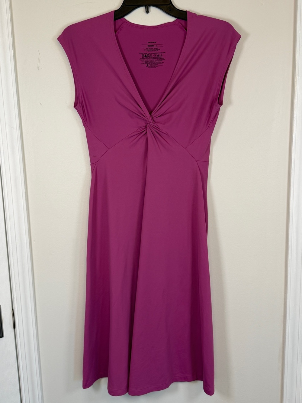 Gorgeous Patagonia Bandha Dress Pink Magenta Twist Front Sleeveless S Midi